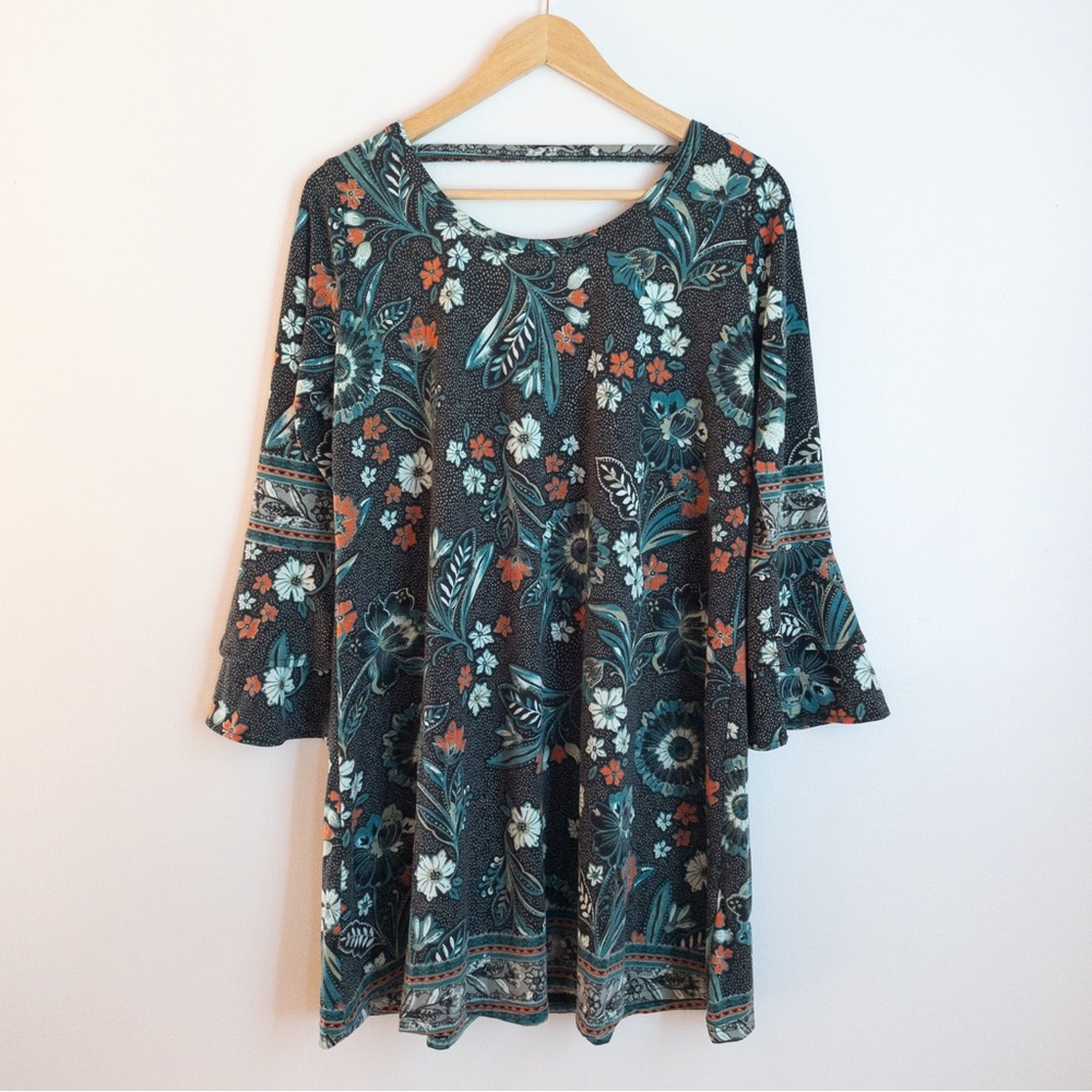 Angie Floral Bell Sleeve Dress